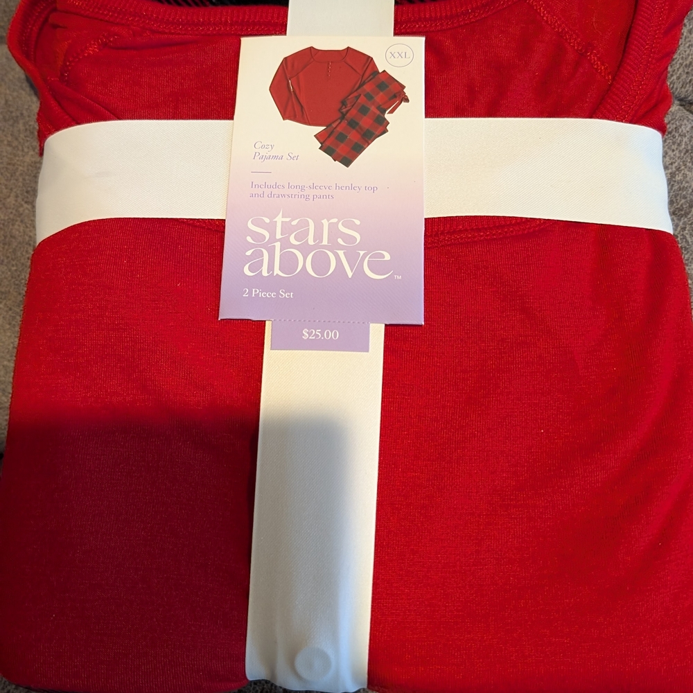 Stars Above Cozy Red Pajama Set